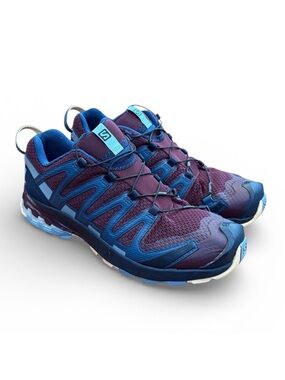 Salomon XA Pro 3D Trail Shoes Purple Blue Gorp Hiking Quicklace 9.5 Contagrip